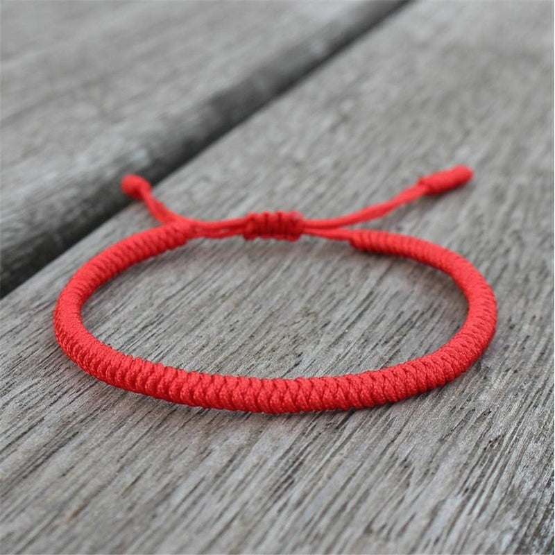 kelistom Handmade String Bracelet for Women Men Simple Red Black Braided Adjustable Charm Bracelets Minimalist Jewelry - Image 3